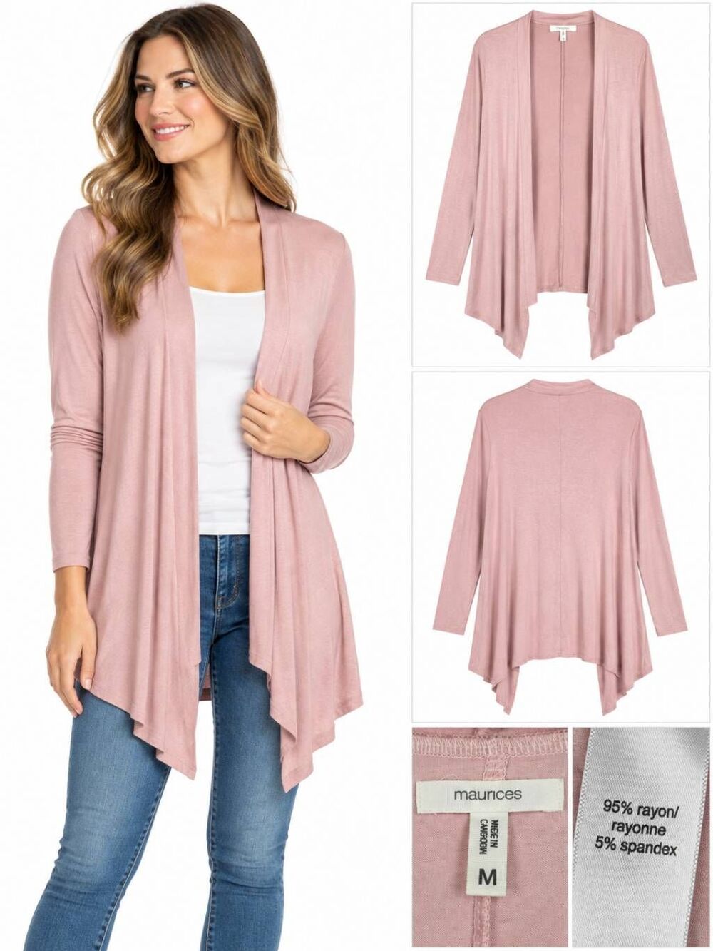 Maurices Rust Open Front Cardigan Short Sleeve Medium